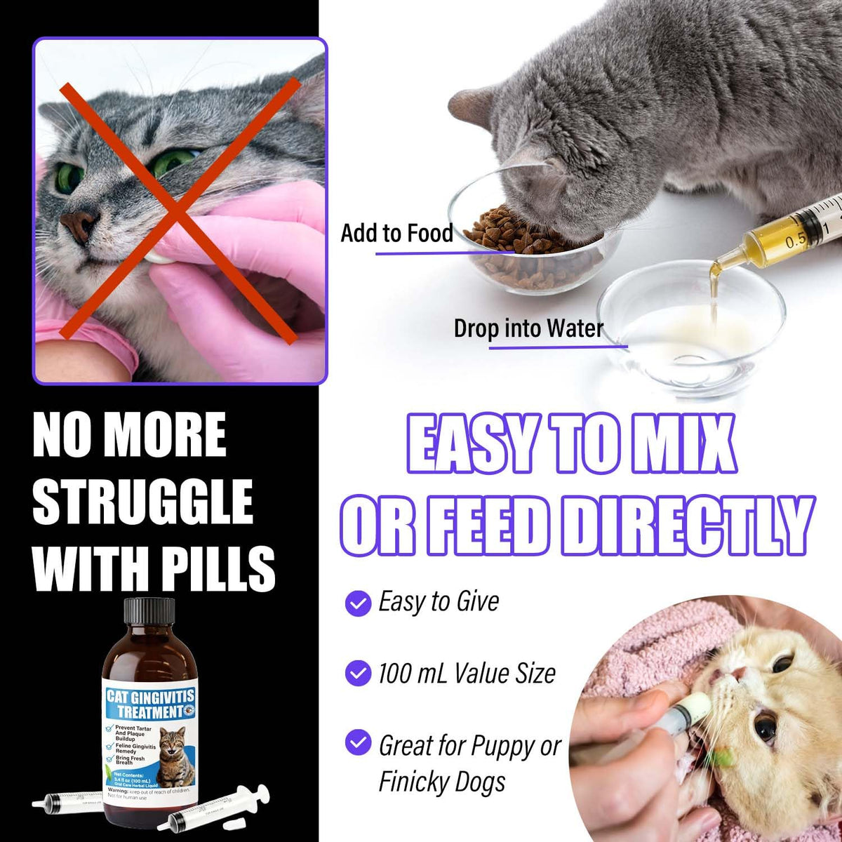 Cat Gingivitis Treatment Liquid 100ml Dental Care N944