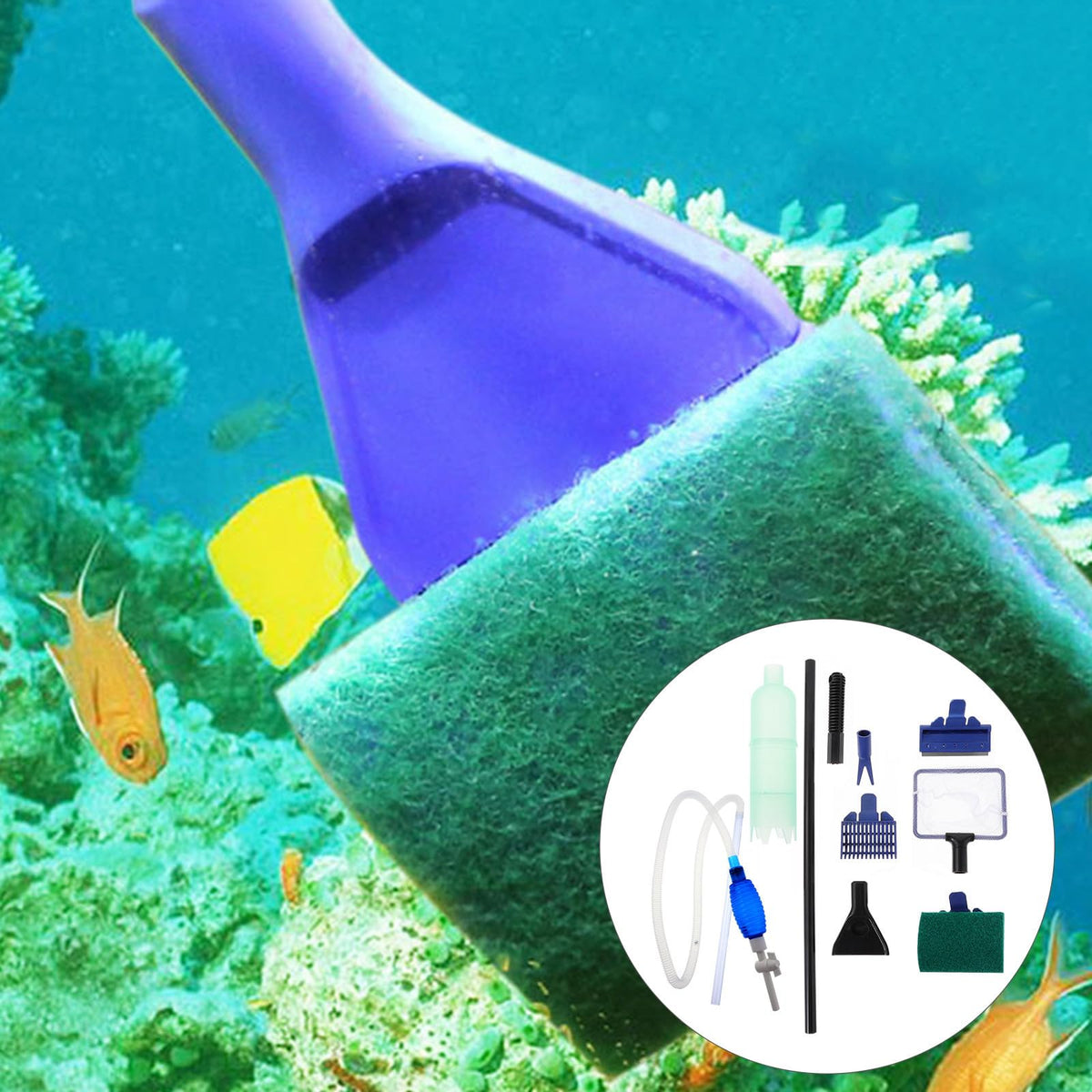 Fish Tank Water Changer Tool with Cleaning Brush Set L55900