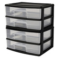 2-Tier Black Storage Drawer Tower, 2 Pack W34465