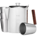 9 Cup Percolator Coffee Pot & 10 oz Double Wall Stainless Steel Cups Y725