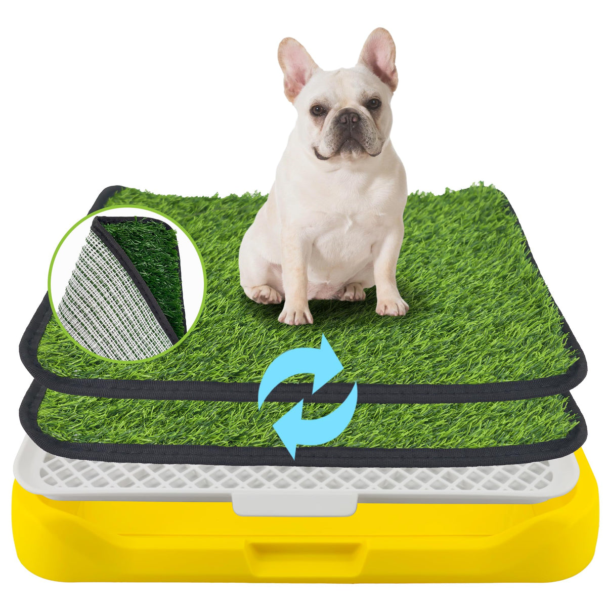 2Pack 18"x14" Artificial Dog Grass Potty Pad with Tray U729