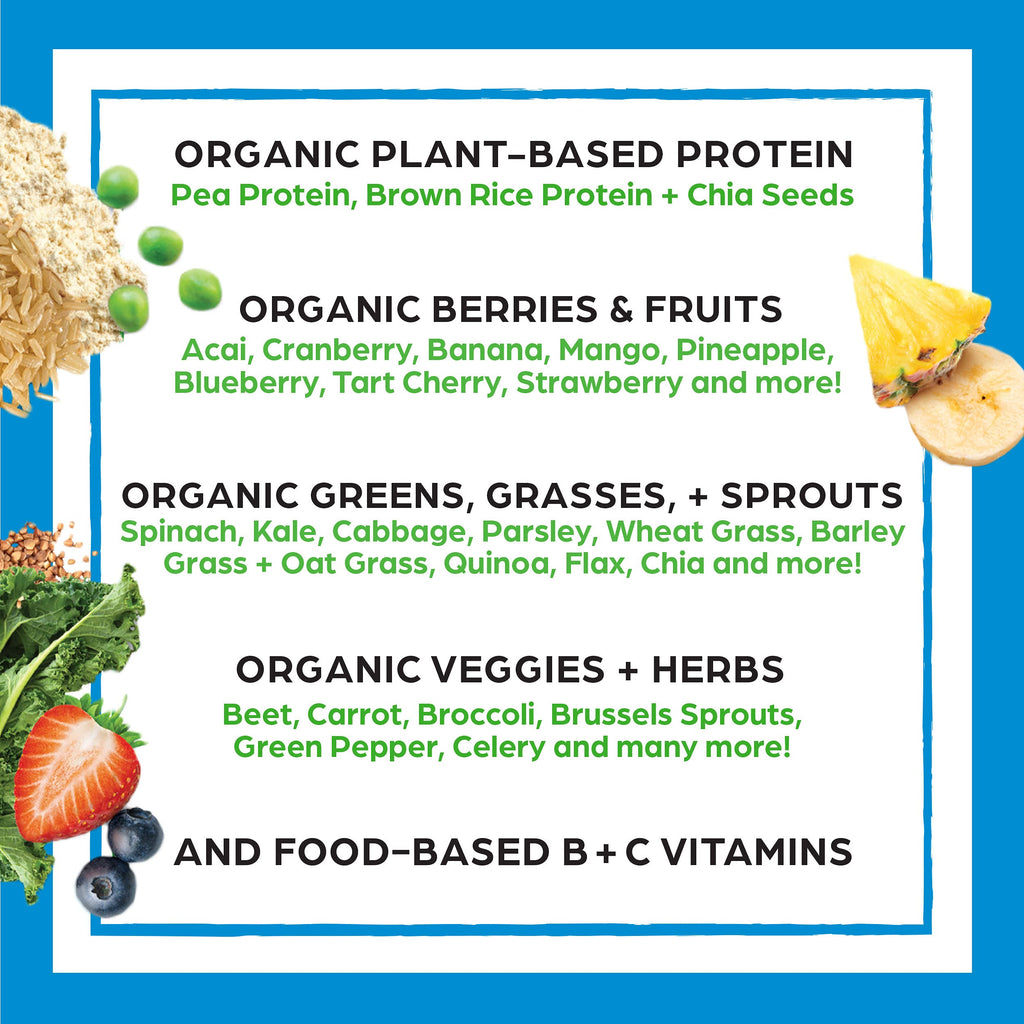 Organic Vegan Protein + Superfoods Powders Vanilla Bean X1376