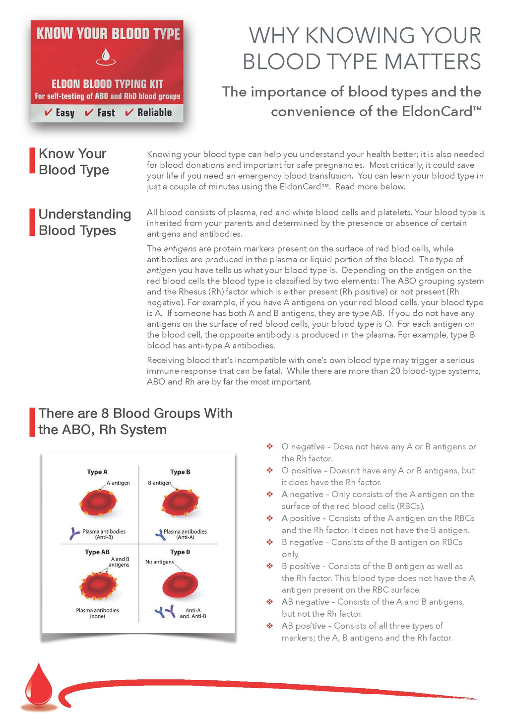 Blood Type Test 1 Pack T6042