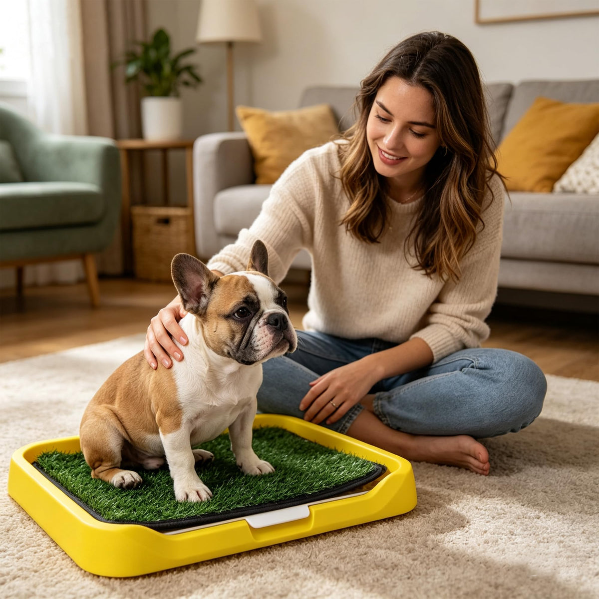 2Pack 18"x14" Artificial Dog Grass Potty Pad with Tray U729
