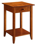 Cherry End Table with Drawer and Shelf R96925