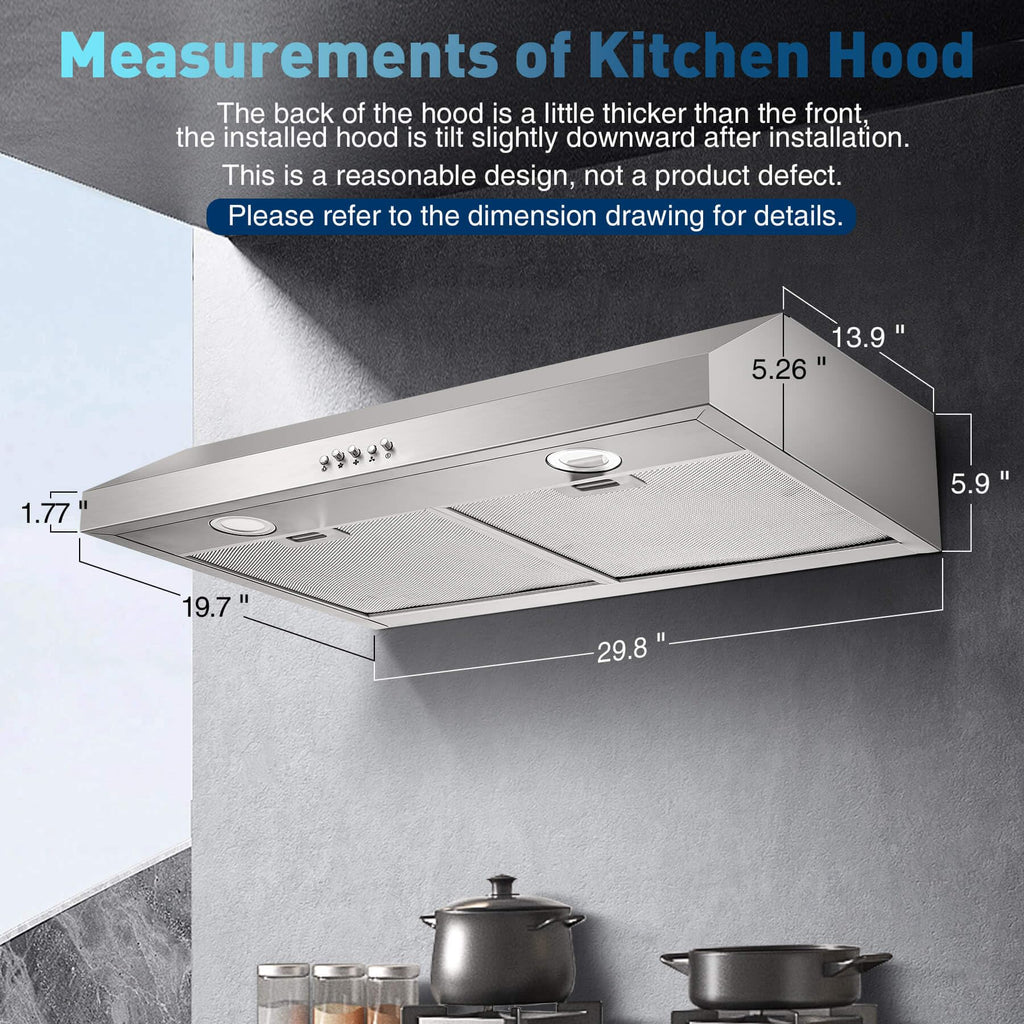 30 inch Stainless Steel Under Cabinet Range Hood N141