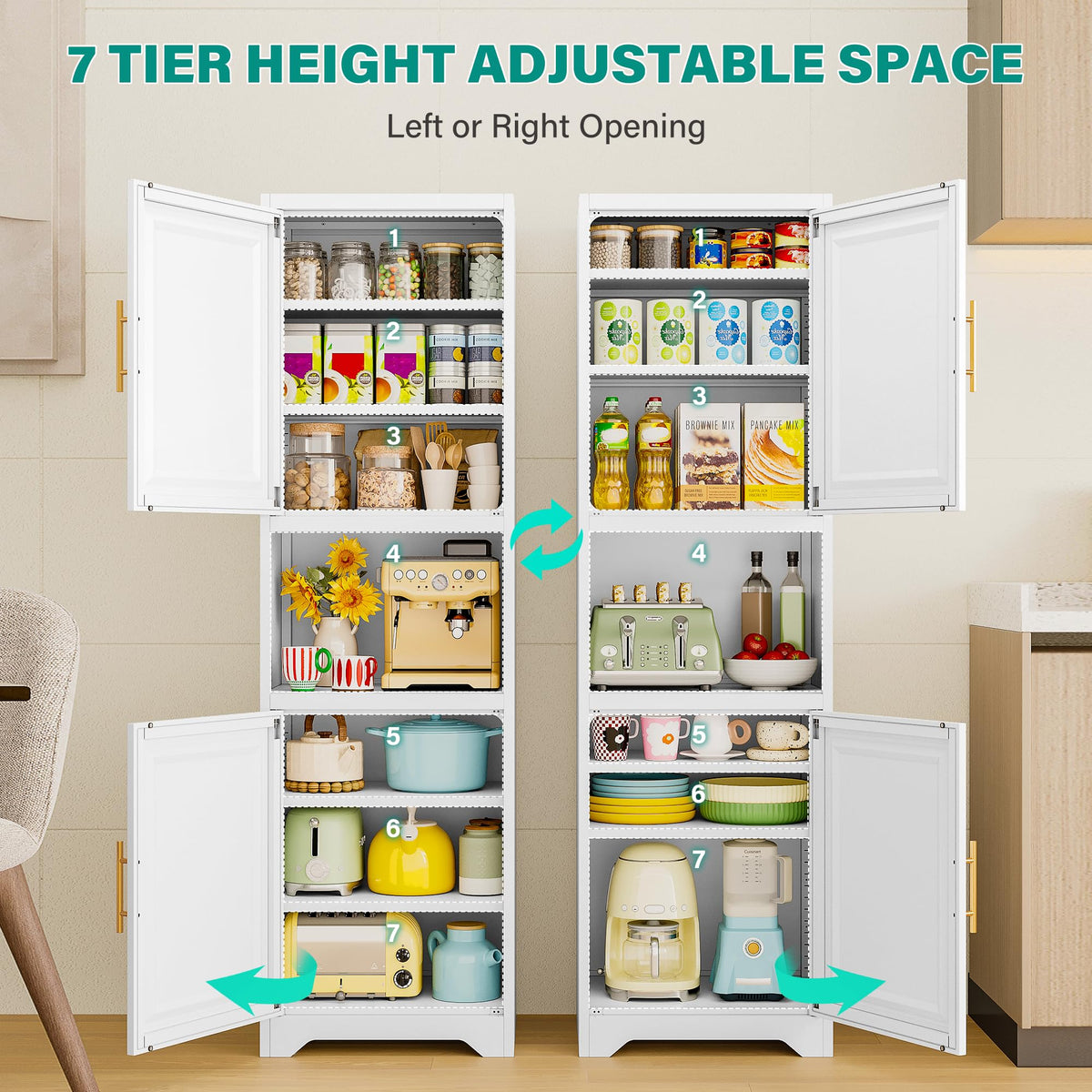 67" Tall Narrow White Metal Bathroom Storage Cabinet L76125
