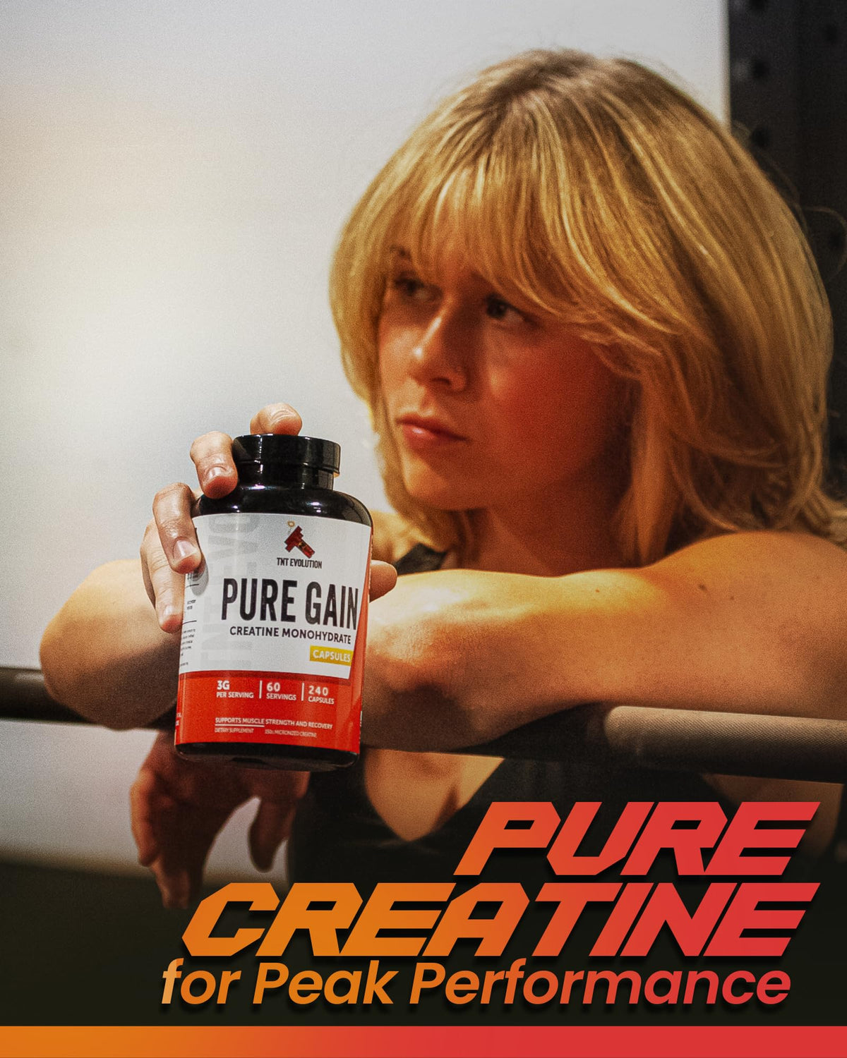 Creatine Monohydrate Capsules 750mg 240 Count Gluten Free U5341