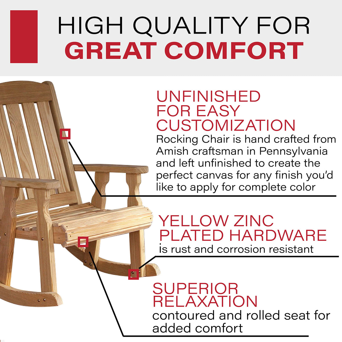 Heavy Duty Pressure Treated Rocking Chair N438