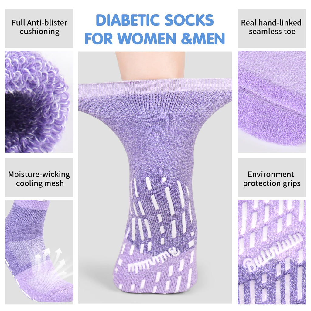 Non Slip Diabetic Ankle Socks 6 Pairs S674