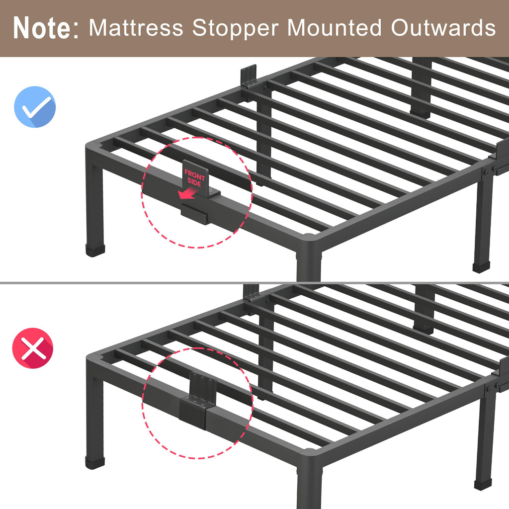 7 Inch King Low Profile Bed Frame with Rounded Corner G963645