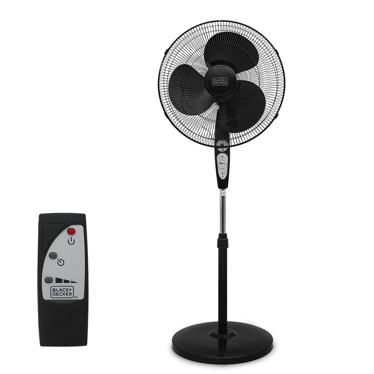 18" Oscillating Pedestal Fan with Remote, Black W878052