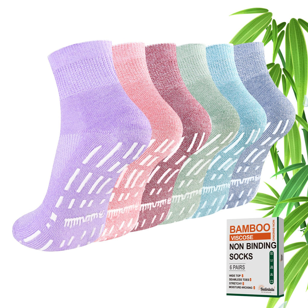 Non Slip Diabetic Ankle Socks 6 Pairs S674
