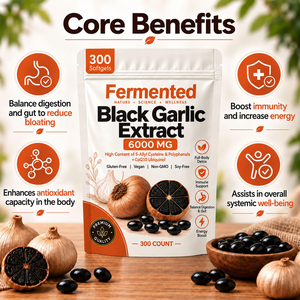 Black Garlic Extract 300 Softgels E834295