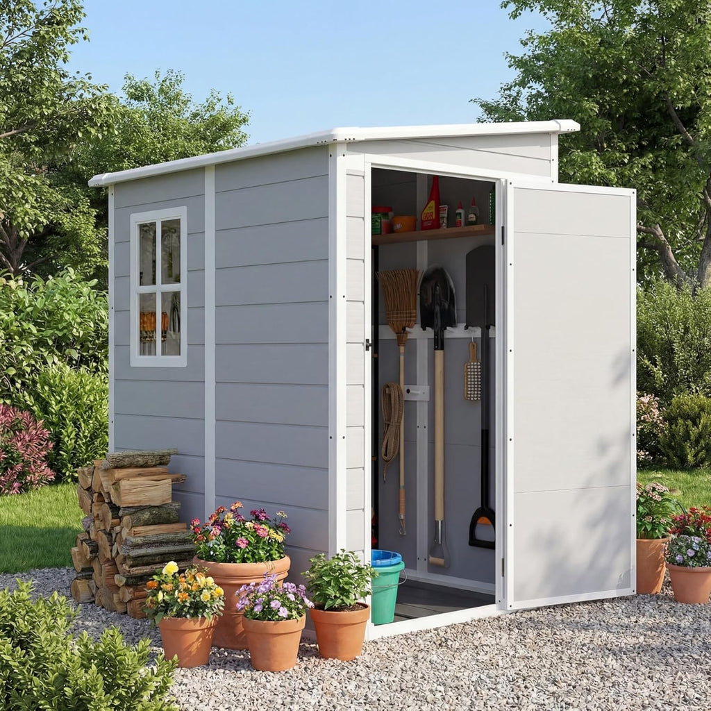 5 x 4 FT Plastic Outdoor Storage Shed with Floor M7430