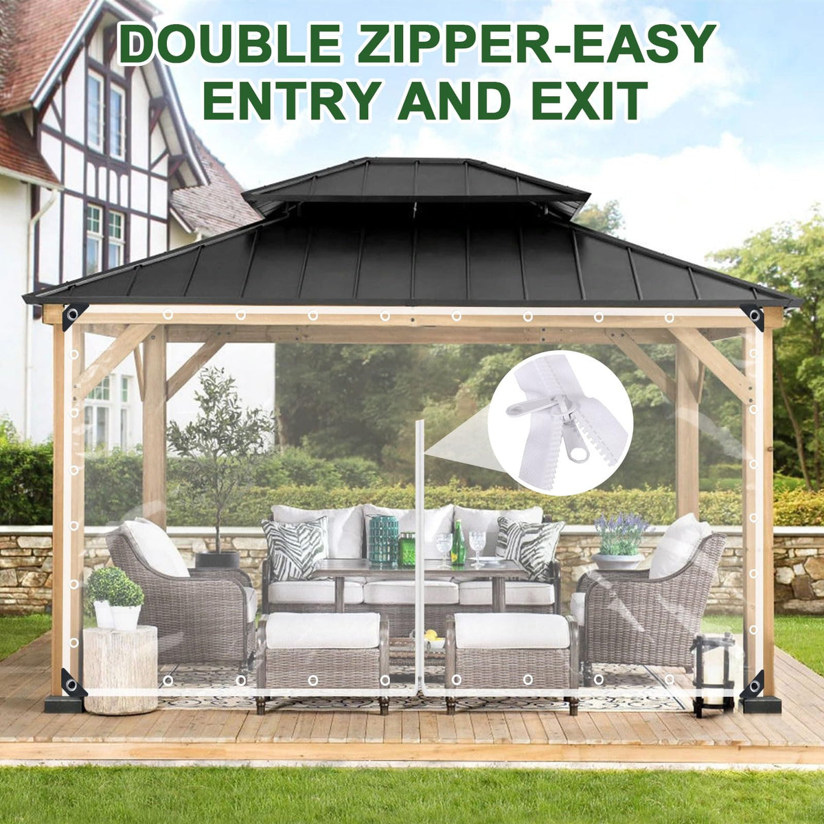 Clear Tarp with Zipper Door Z4975