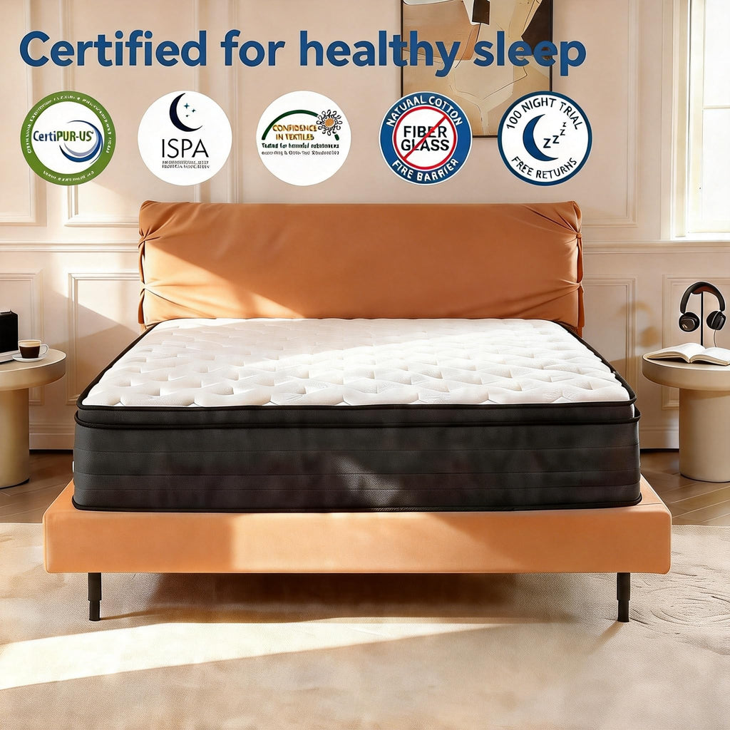 Full Size 10 Inch Hybrid Mattress with Gel Memory Foam & Pocket Springs Y4312