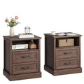 Brown 2 Drawer Nightstand Set of 2 N13178