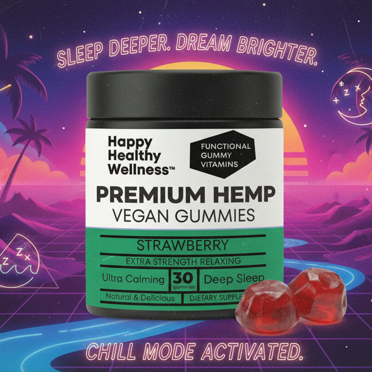 Strawberry Hemp Gummies 60 Count S36371