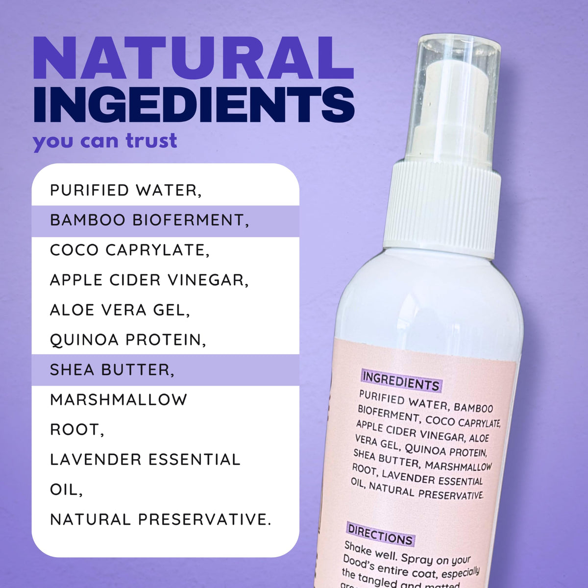 Dog Detangler Spray Leave-in Conditioner 8 oz L619802