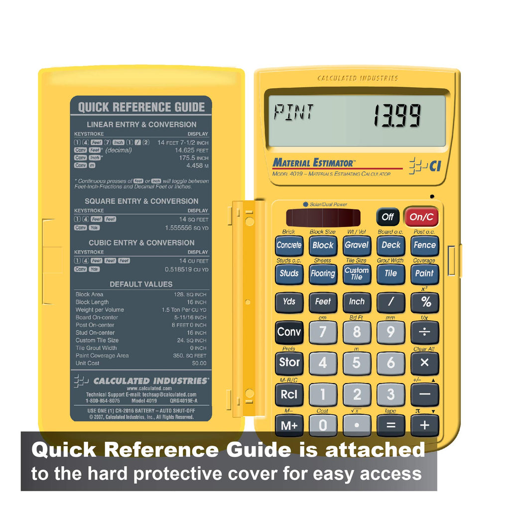 Material Estimator Calculator and Study Guide A4947