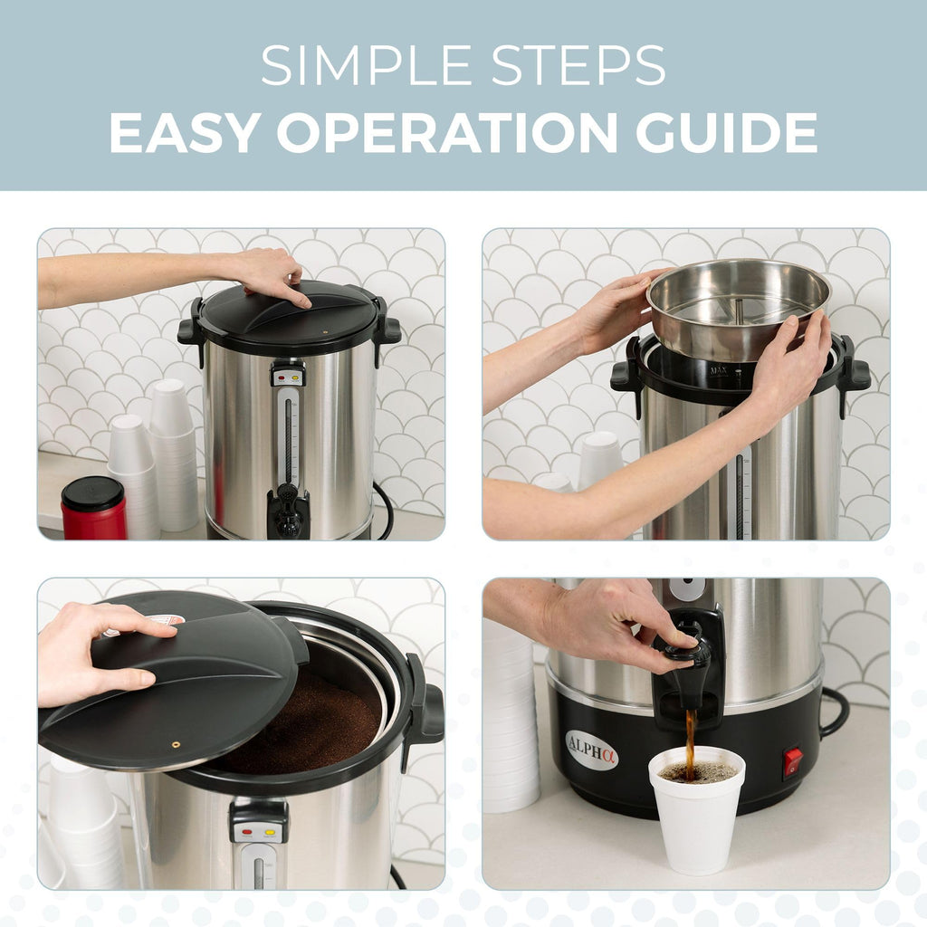 100 Cups Stainless Steel Electric Coffee Urn Y67277