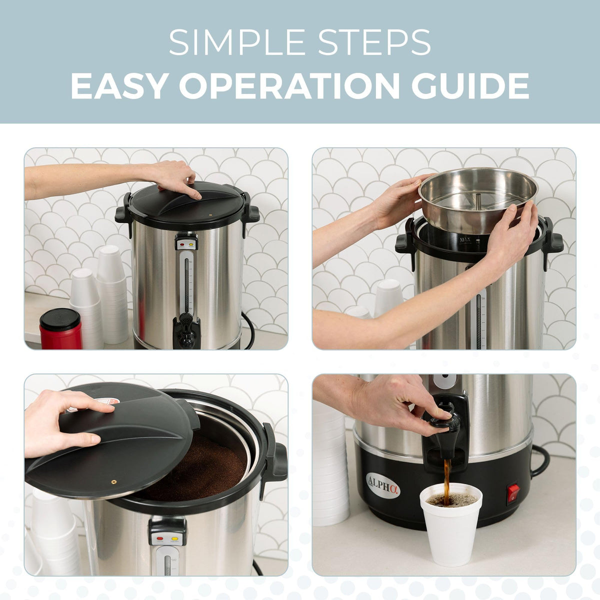 100 Cups Stainless Steel Electric Coffee Urn Y67277
