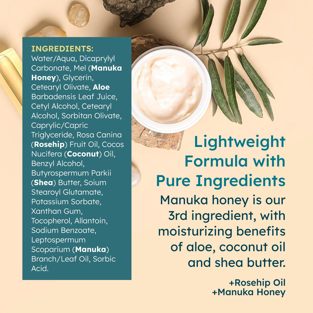Manuka Honey Moisturizing Face Cream and Face Oil Bundle 1.7 oz M668575