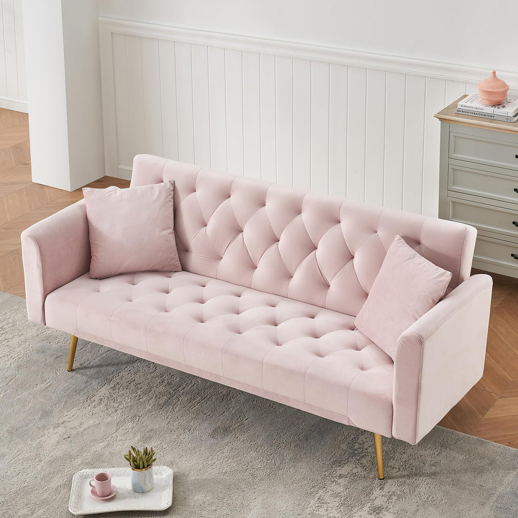 71" Velvet Convertible Sofa Bed Z791