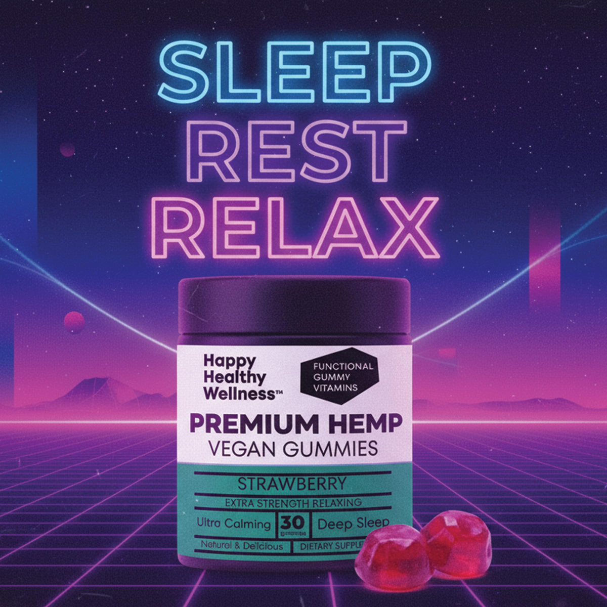 Strawberry Hemp Gummies 60 Count S36371