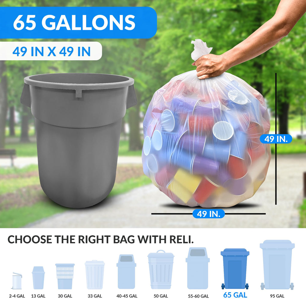 65 Gallon Heavy Duty Trash Bags P45756