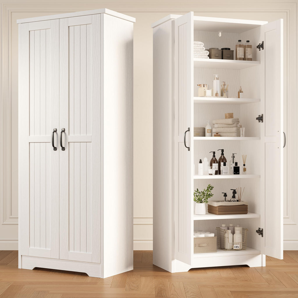 70" Tall Wood Storage Cabinet with 6 Adjustable Shelves G43745