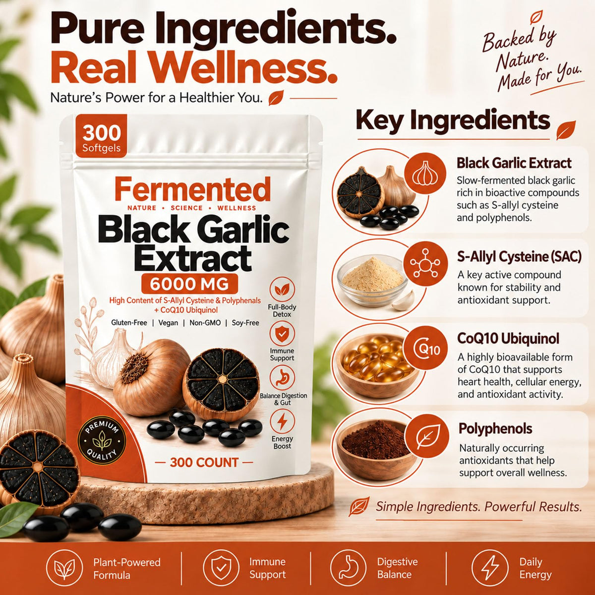 Black Garlic Extract 300 Softgels E834295