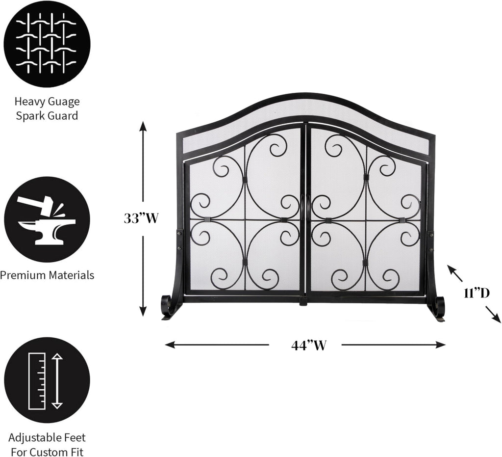 Black Metal Fireplace Screen C493