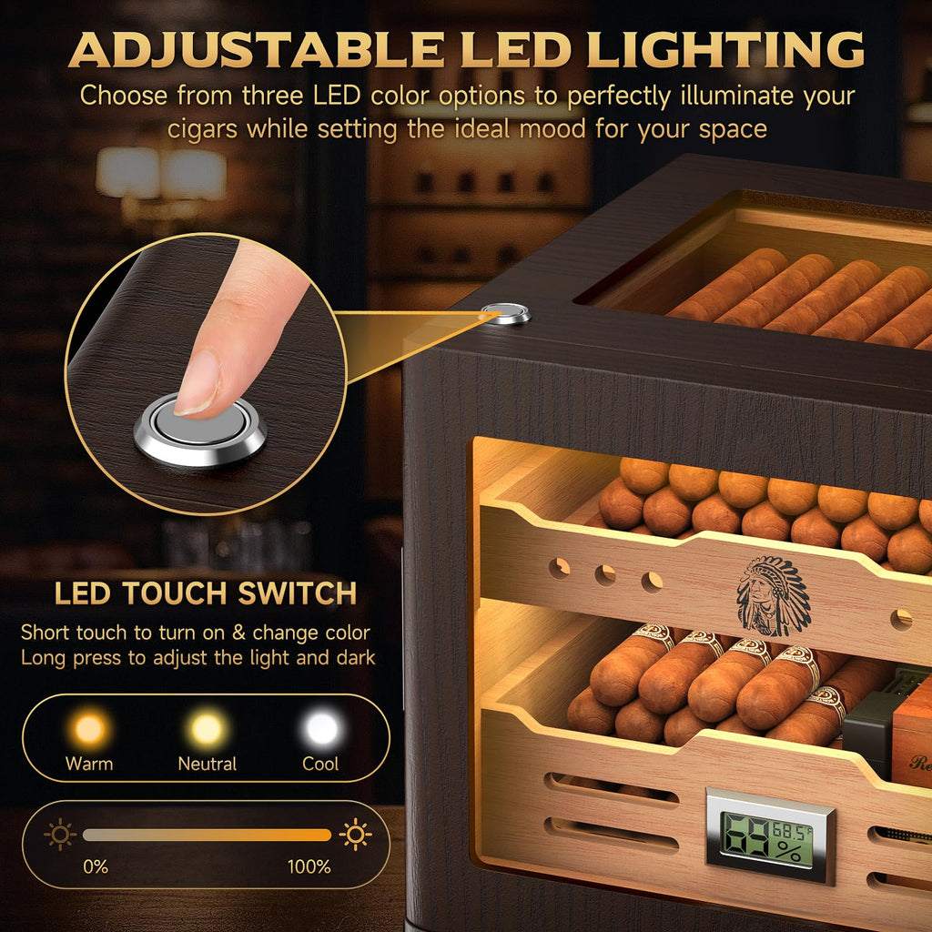 Cigar Humidor Cabinet with Digital Hygrometer and 2 Humidifiers B282252