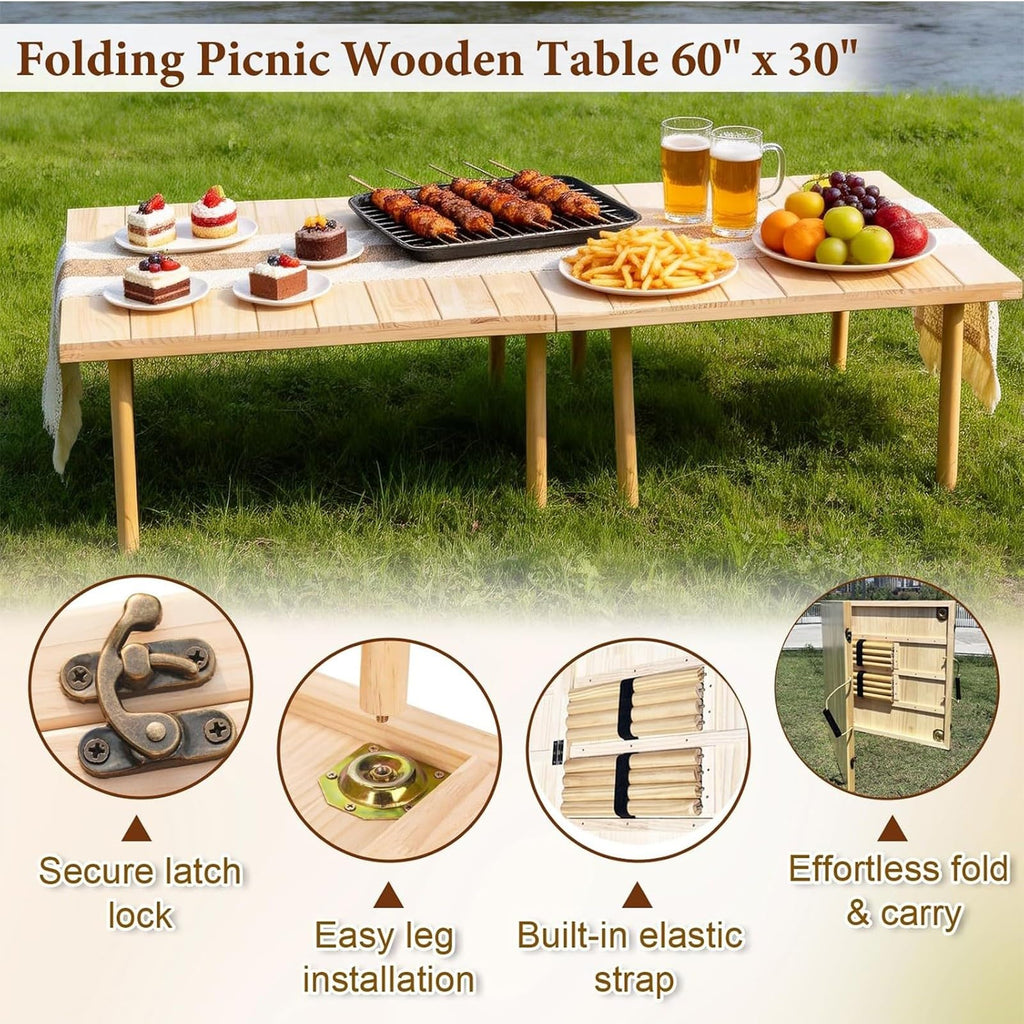 Wood Low Folding Picnic Table G91591