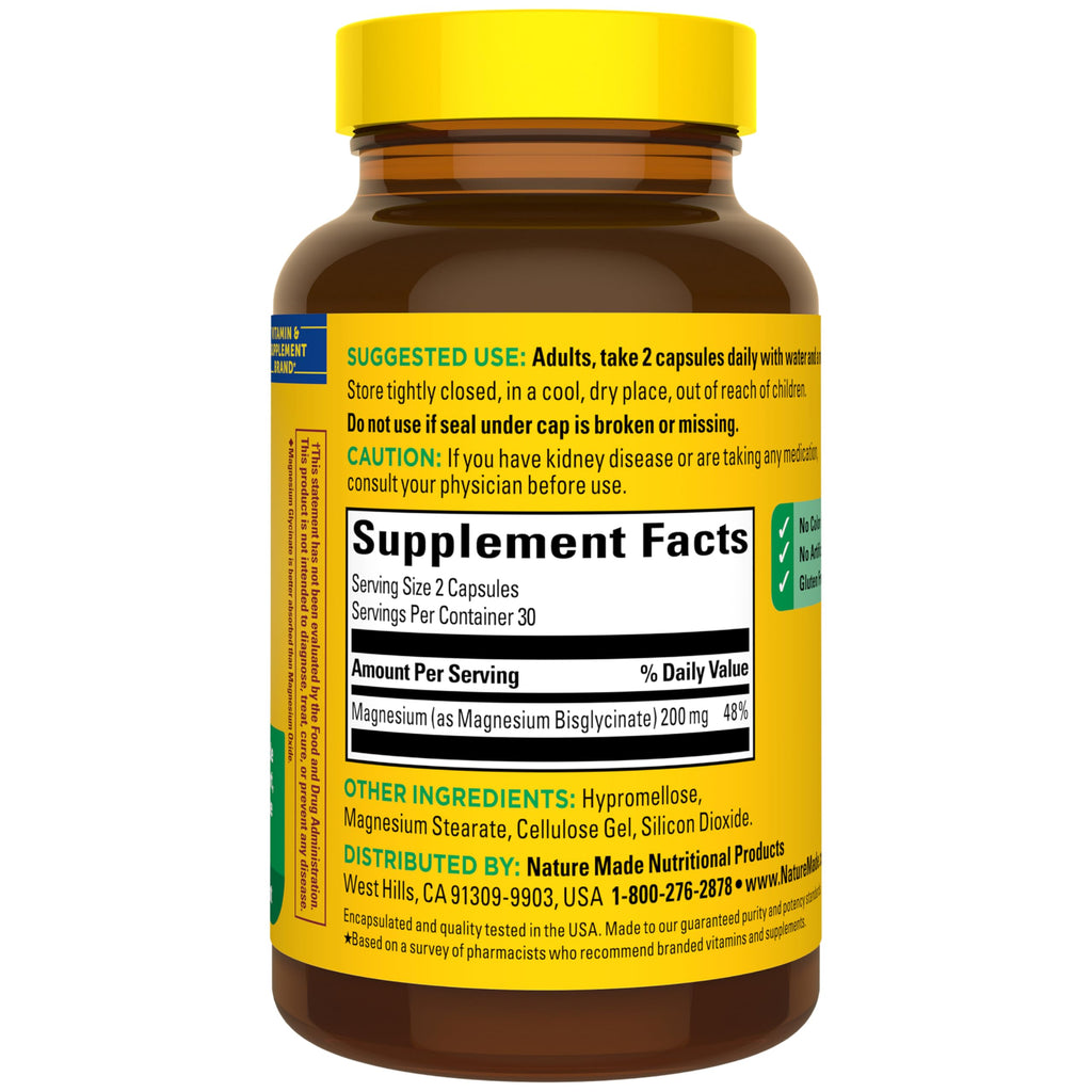 Magnesium Glycinate 200 mg 60 Capsules N4893