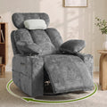 Dark Gray Swivel Rocking Recliner Chair with USB Charging T2903