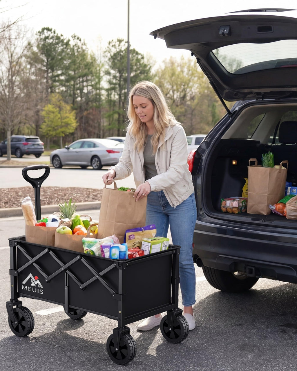 Collapsible Grocery Wagon Cart with Wheels S928643