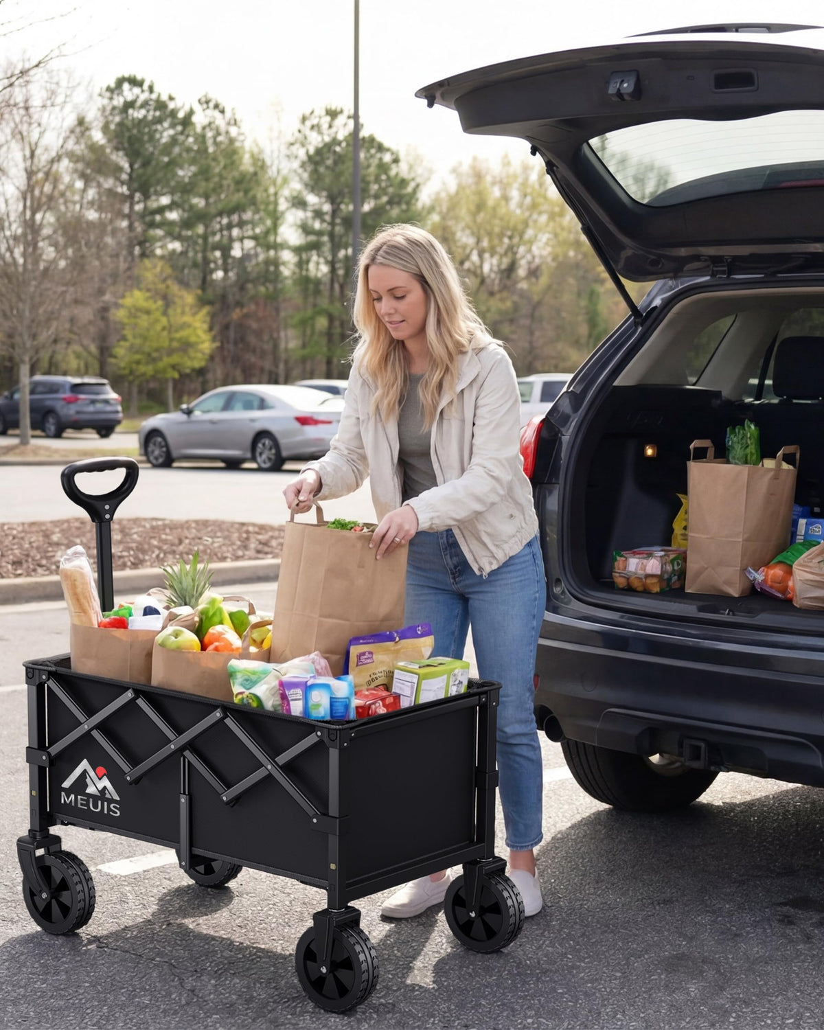 Collapsible Grocery Wagon Cart with Wheels S928643