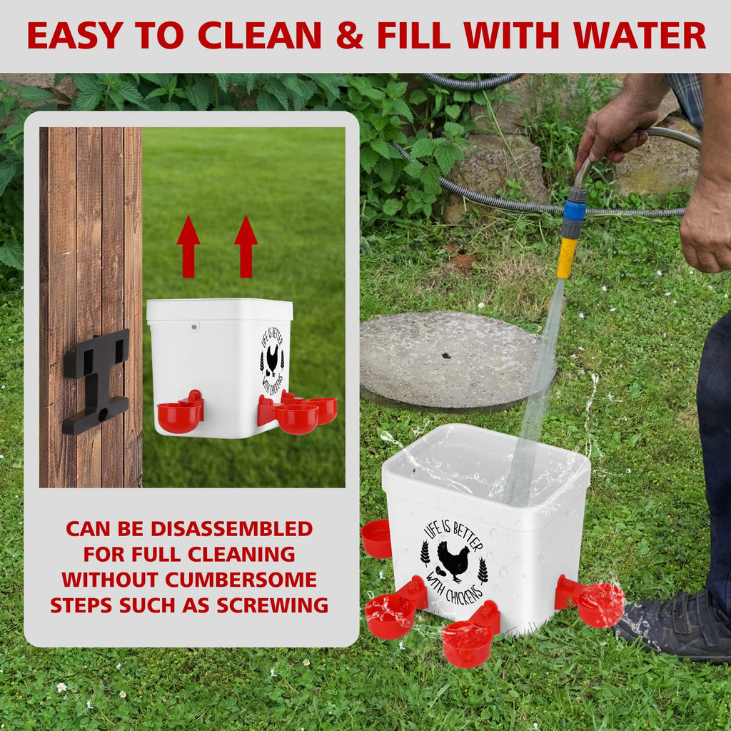 Chicken Waterer with 4 Water Cups 2 Gallon U3971
