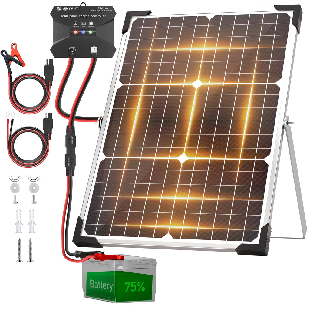 30W 12V Solar Panel Battery Charger Kit T119298
