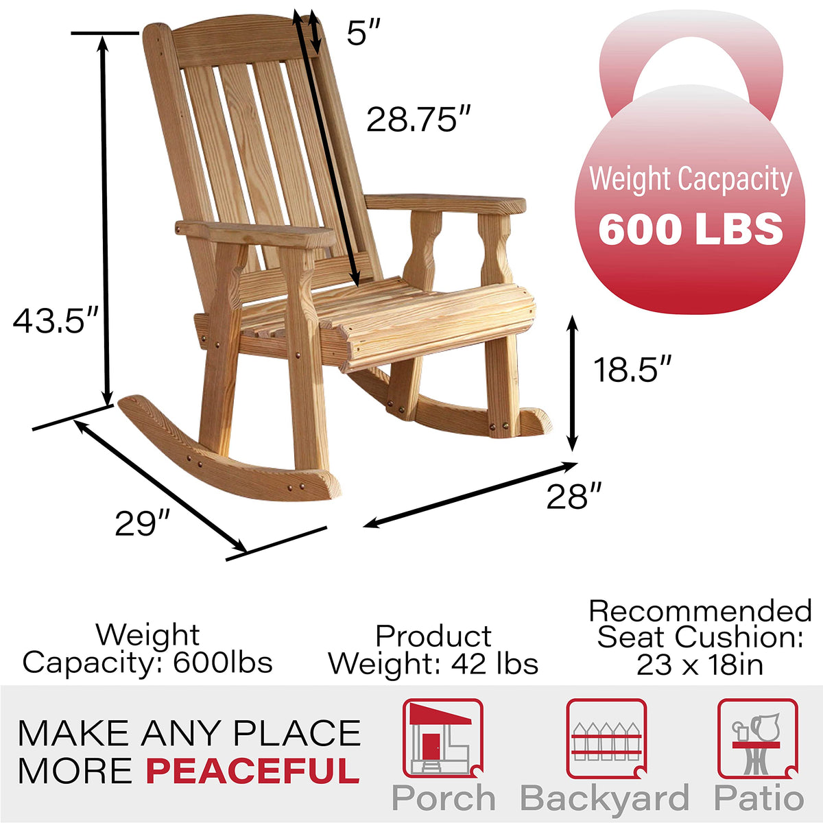 Heavy Duty Pressure Treated Rocking Chair N438