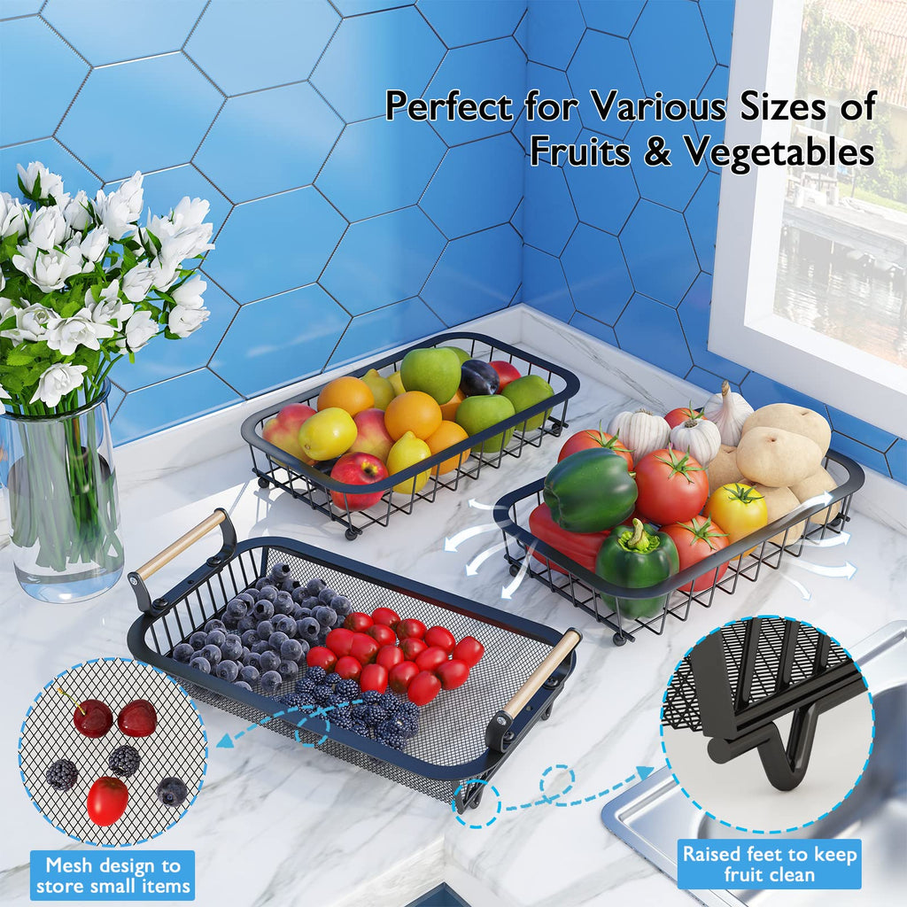 3 Tier Fruit Basket with 2 Banana Hangers L66663