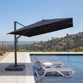 10' x 13' Navy Blue Patio Umbrella with Base C3375