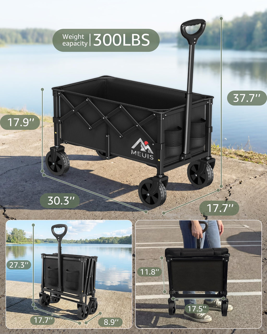 Collapsible Grocery Wagon Cart with Wheels S928643