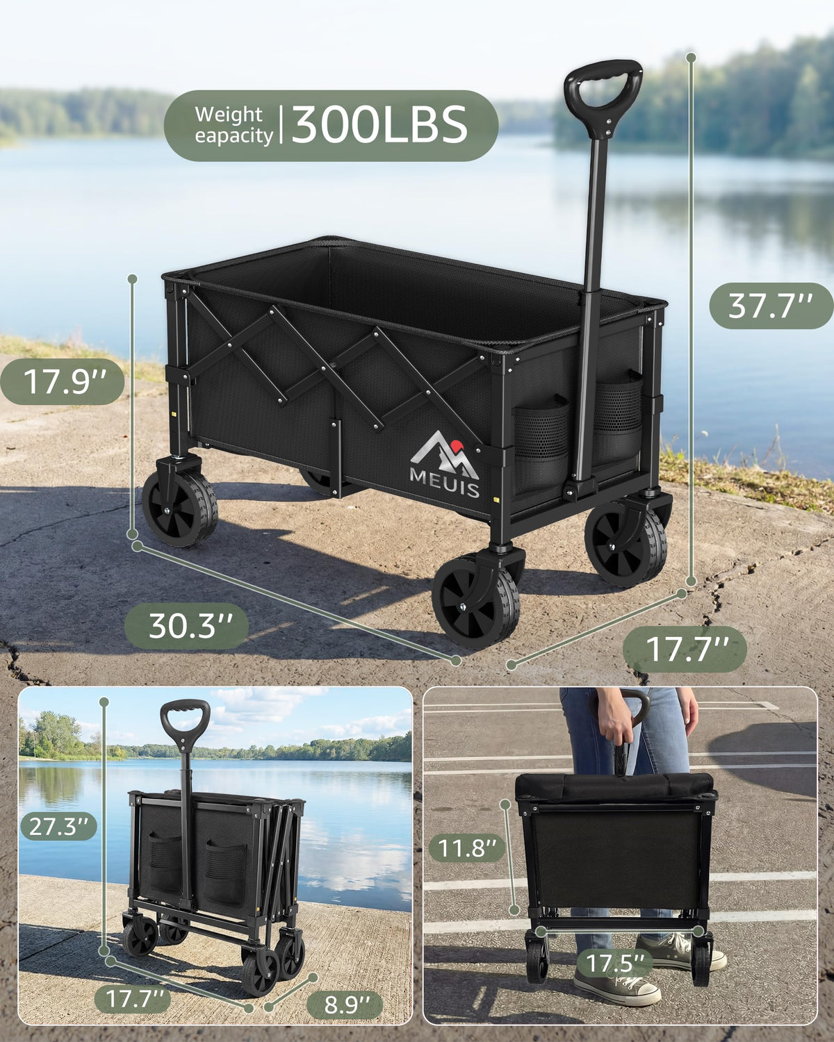 Collapsible Grocery Wagon Cart with Wheels S928643