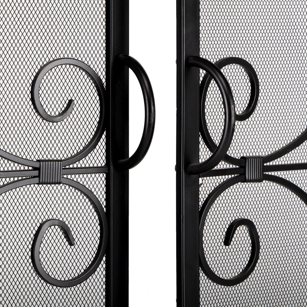Black Metal Fireplace Screen C493