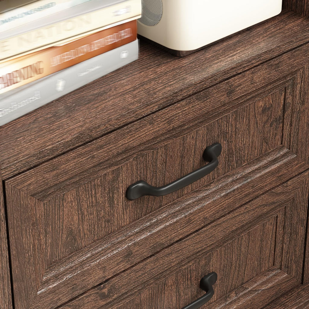 Brown 2 Drawer Nightstand Set of 2 N13178