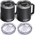 2 Pack 12oz Insulated Stainless Steel Coffee Mug with Lids A648350